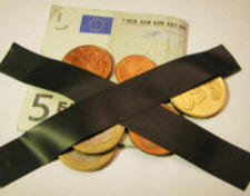 Bild festgeklebtes Geld